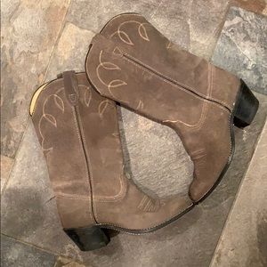 Vintage Suede Cowboy Boots